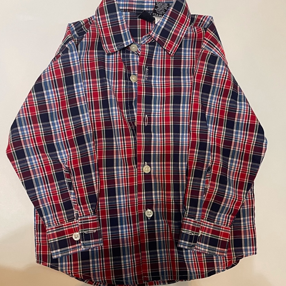 Toddler Nautica Plaid Button Up 3T
